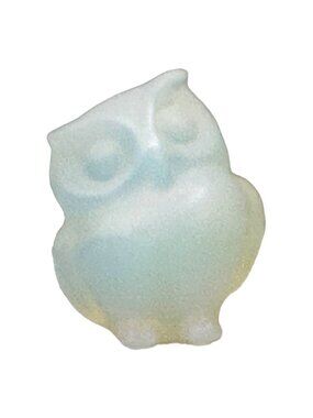 Adorable Opalite Wise Owl Good Luck Clear Mind Calming 1" Luminescent